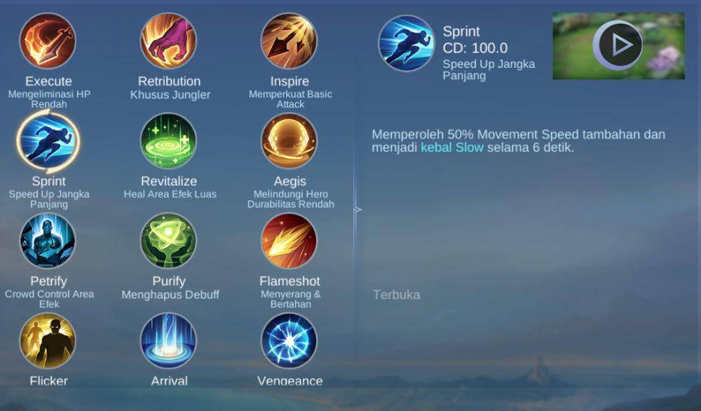 ilustrasi battle spell sprint (dok. Moonton/Mobile Legends: Bang Bang)