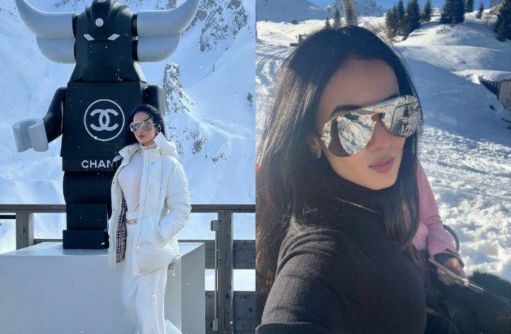 7 Potret Sonal Chauhan Liburan di Pegunungan Alpen, Seru Main Salju