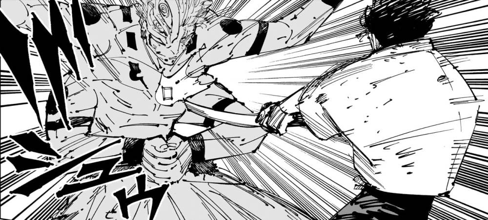 Yuta menggunakan G Warstaff. (dok. Shueisha/Jujutsu Kaisen)