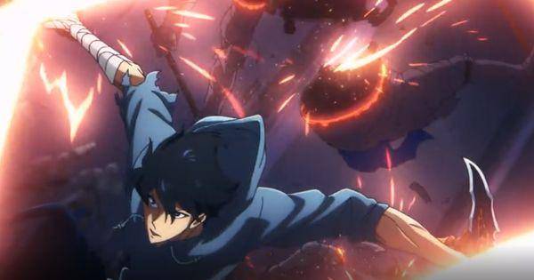 Joohee melihat Sung Jin-Woo berlari di halaman rumah sakit ( Dok. A-1 Pictures / Solo Leveling )