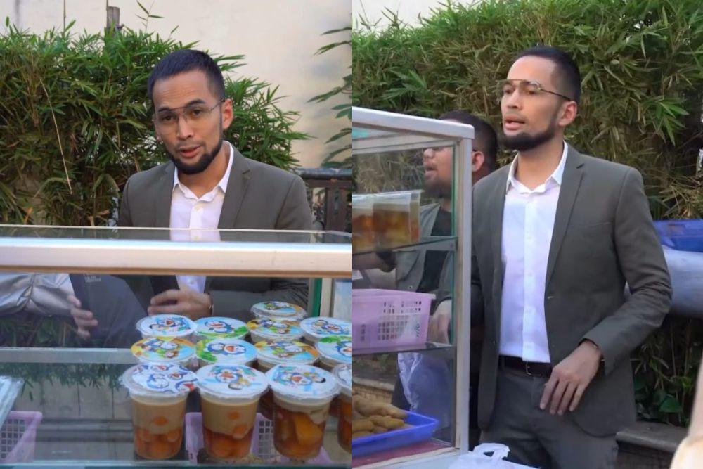 7 Potret Teuku Wisnu Jualan Takjil, Gayanya Keren Abis!