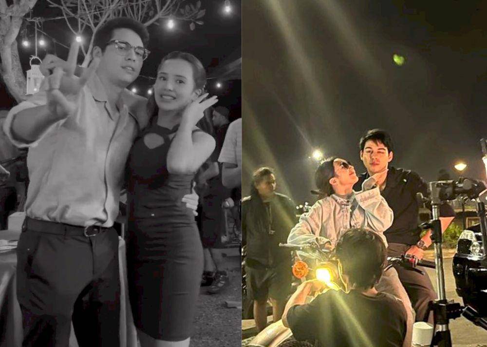 Maxime Bouttier dan Beby Tsabina di balik layar serial Strangers (dok.instagram.com/bebytsabina)