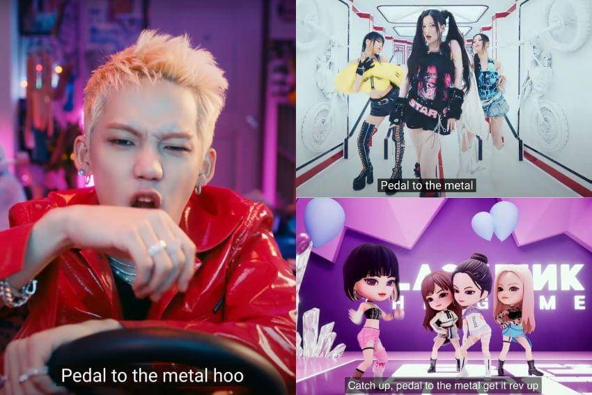 ungkapan 'pedal to the metal' di lagu grup naungan agensi YG Entertainment (youtube.com/treasure | youtube.com/blackpink | youtube.com/babymonster)