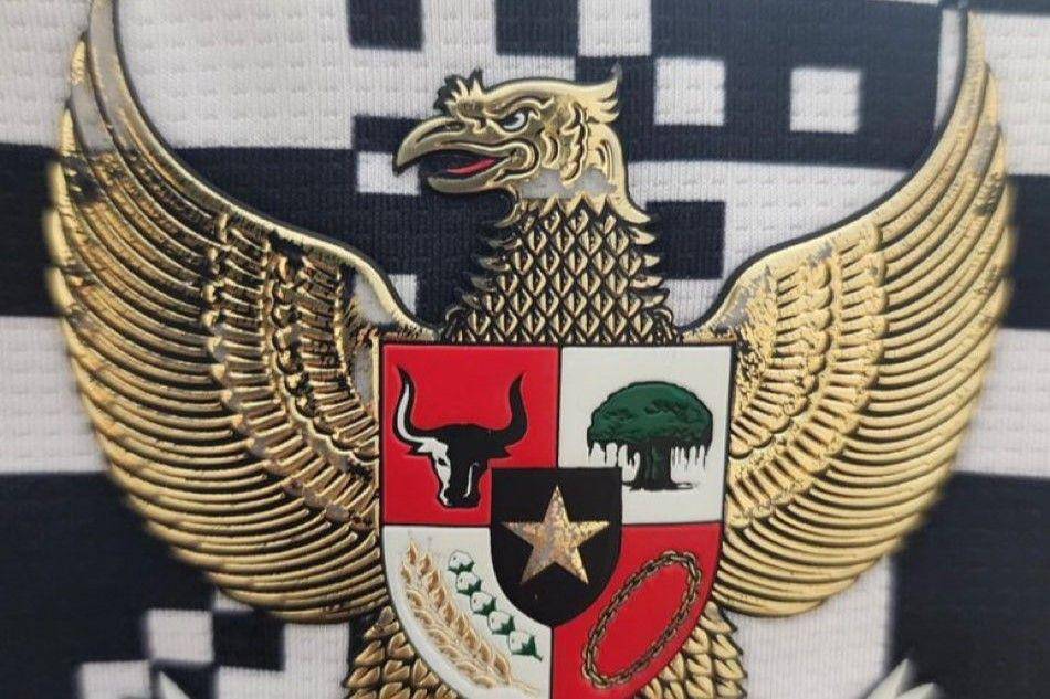 Logo garuda di jersey baru timnas Indonesia (twitter.com/MafiaWasit)