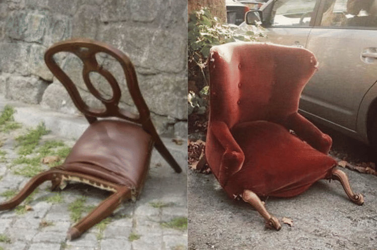 7 Potret Lucu Kursi Rusak Terlihat Loyo dan Capek, Sudah Menyerah!