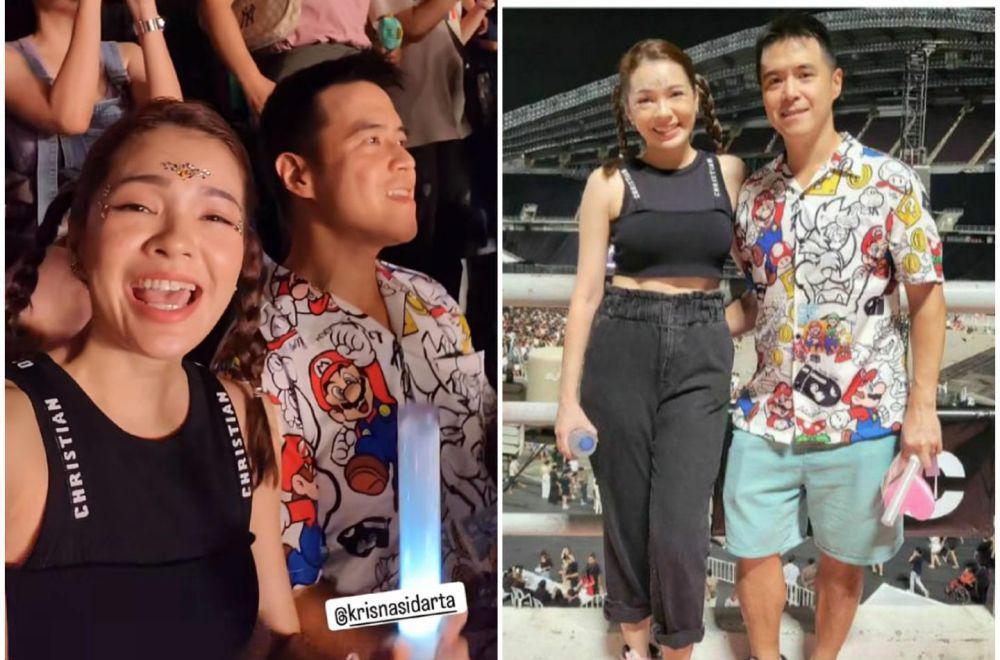 9 Potret Maya Septha Nonton Konser Bruno Mars di Thailand, Ajak Suami