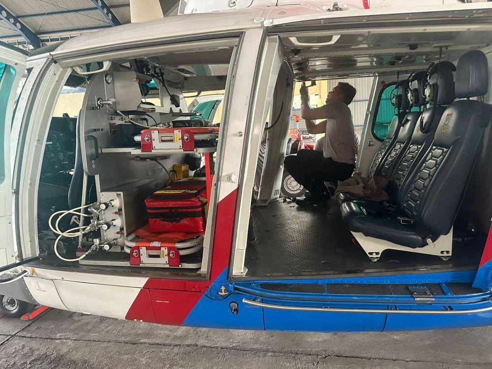 Gambaran helikopter ambulance yang siap beroperasi dalam Operasi Ketupat Lebaran 2024 (dok. Polri)