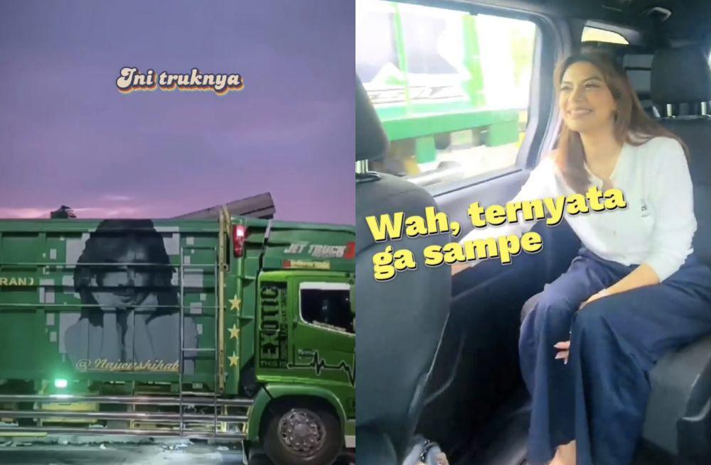 7 Momen Heboh Najwa Shihab Kejar Truk Bergambar Dirinya di Jalan Tol