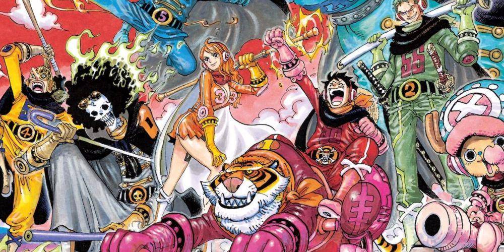 Nami dan Kru Bajak Laut Topi Jerami mengenakan Raid Suit (dok. Toei Animation/One Piece)