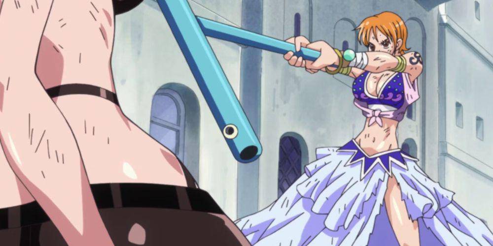 Nami mengenakan pakaian eksotis yang penuh makna (dok. Toei Animation/One Piece)