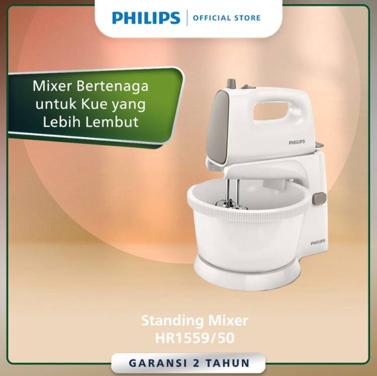 Philips Stand Mixers - Abu-abu - HR1559/50 - 170 Watt (tokopedia.com/Philips Home Appliances)