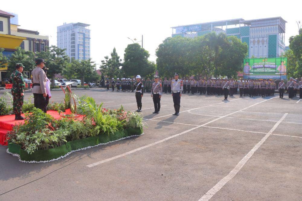 Apel pasukan Operasi Ketupat Krakatau 2024 Polresta Bandar Lampung, Rabu (3/4/2024). (Dok. Polresta Bandar Lampung).