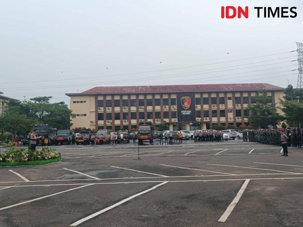 Apel gelar pasukan Operasi Ketupat Krakatau 2024 di Polda Lampung. (IDN Times/Tama Yudha Wiguna).