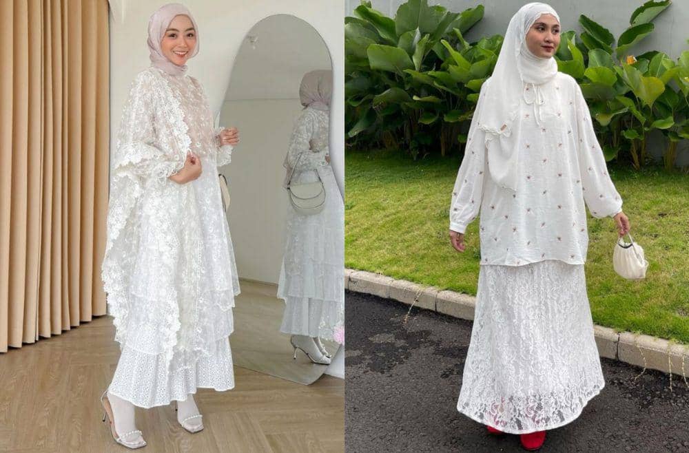 8 Inspirasi Outfit Lebaran Nuansa Putih ala Influencer, Elegan!