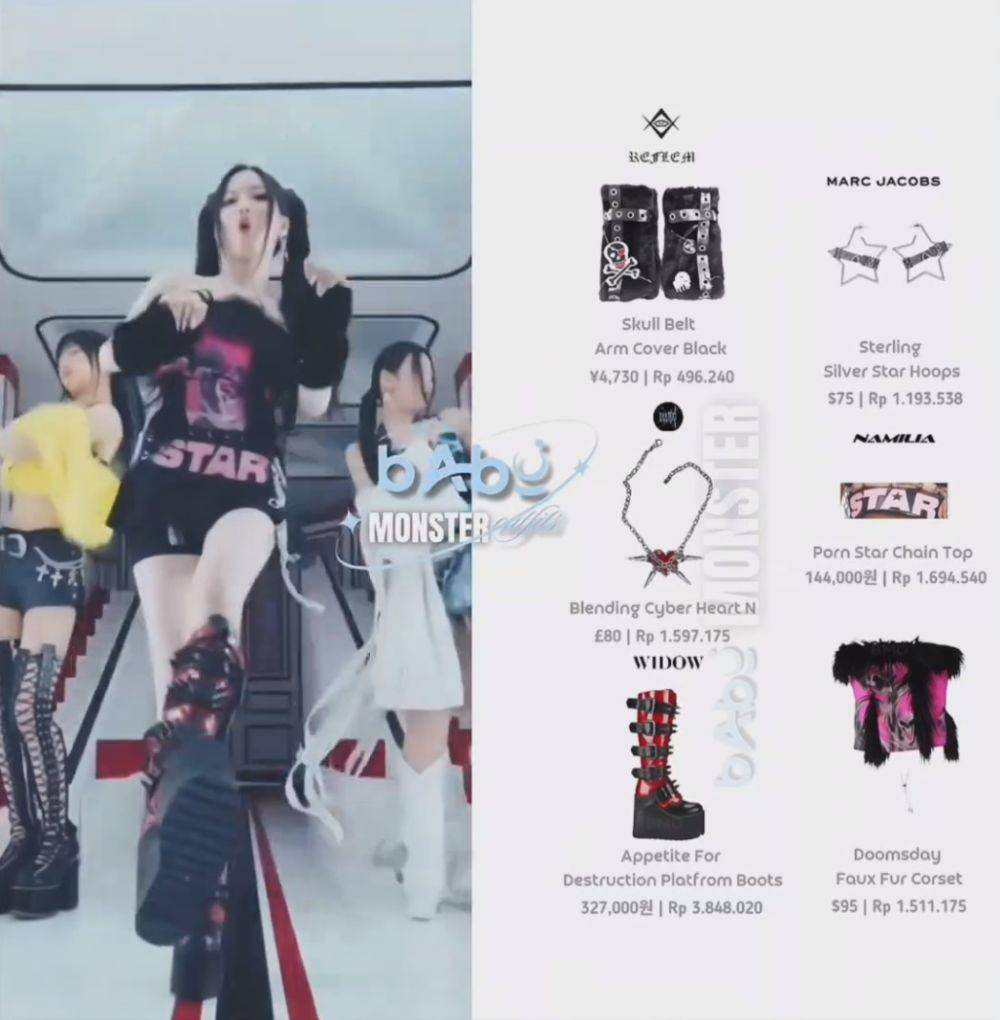 harga outfit BABYMONSTER di MV SHEESH (instagram.com/babymonsteroutfits)