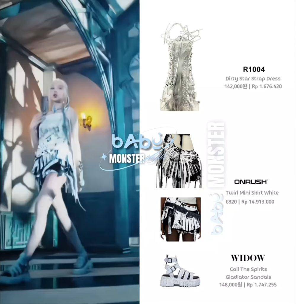 harga outfit BABYMONSTER di MV SHEESH (instagram.com/babymonsteroutfits)