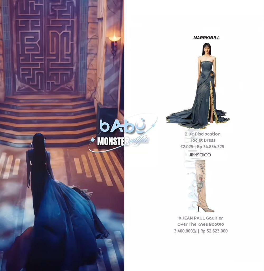 harga outfit BABYMONSTER di MV SHEESH (instagram.com/babymonsteroutfits)
