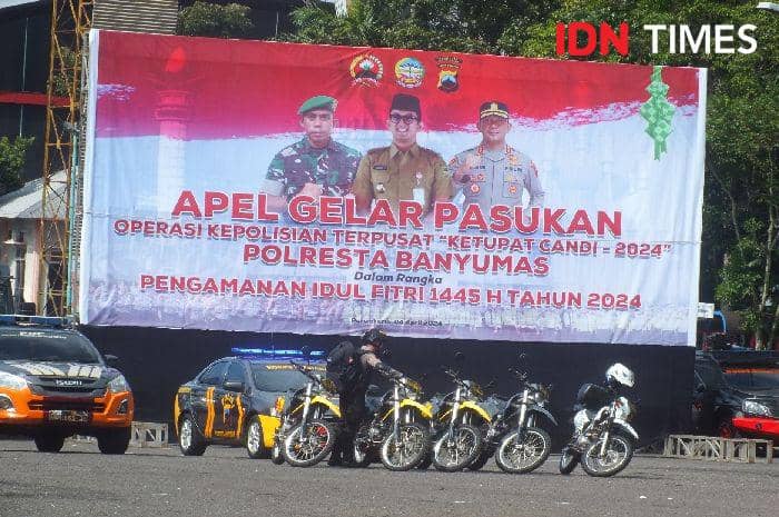 Polresta Banyumas menyiapkan sejumlah alat antisipasi termasuk daerah rawan mogok, Kamis (4/4/2024).(IDN Times/Cokie Sutrisno)