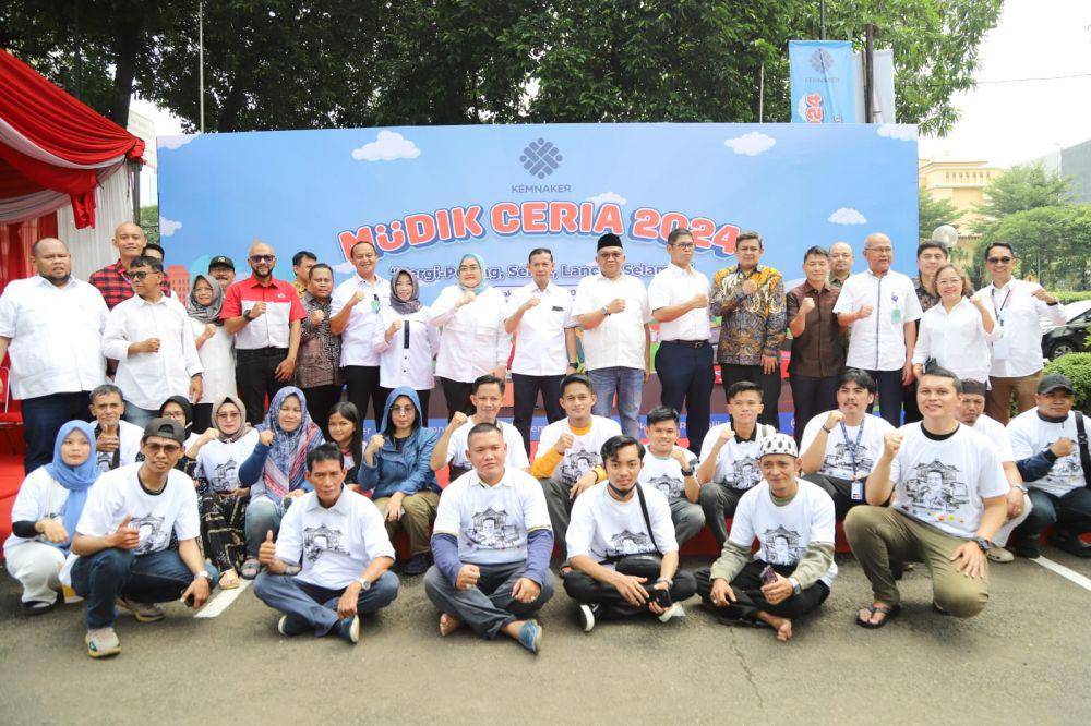 Kementerian Ketenagakerjaan kembali menggelar program mudik bersama bagi pekerja dan keluarganya ke berbagai kota di pulau Jawa dan Sumatera. (dok. Kemnaker)