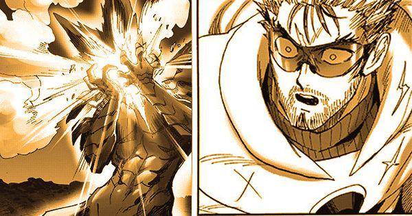 Blast melihat momen kejatuhan Garou ( Dok. tonarinoyj.jp/One Punch Man )