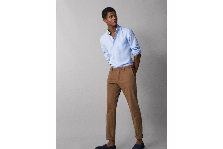 Outfit pria celana cokelat (pinterest.com)