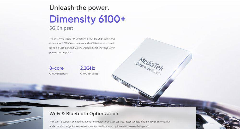potret chipset MediaTek Dimensity 6100+ (realme.com)