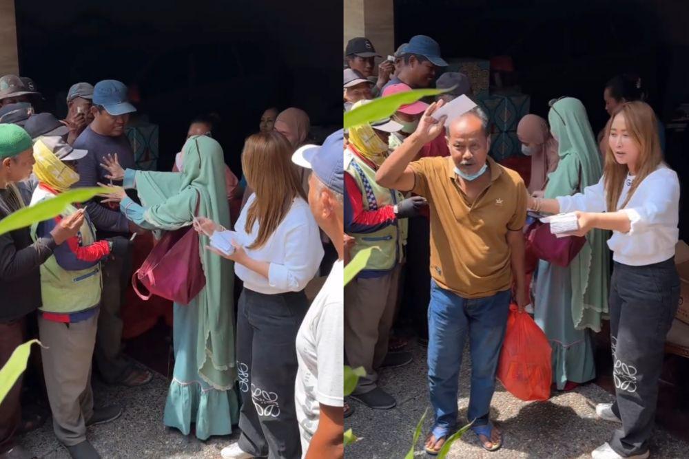 Mudik, 7 Momen Inul Daratista Bagi Sembako untuk Warga di Pasuruan