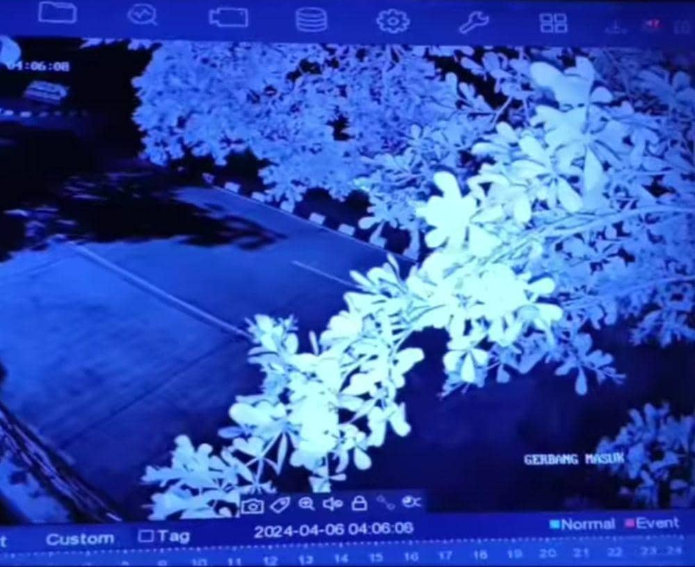 Tangkap layar rekaman CCTV diduga aksi penembakan di Mapolda Lampung. (Instagram/@mabespolrinews)..