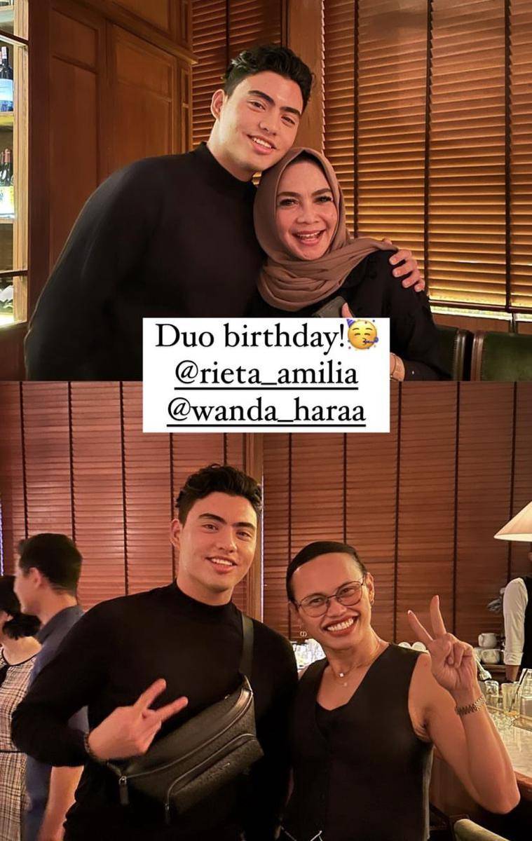 potret Rieta Amilia dan Wanda Harra rayakan ulang tahun bersama (Instagram.com/aaron_laksana)