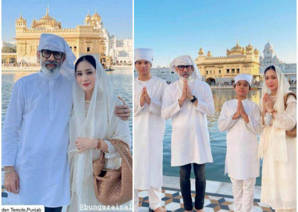 10 Potret Bunga Zainal dan Keluarga di Golden Temple Amritsar, India