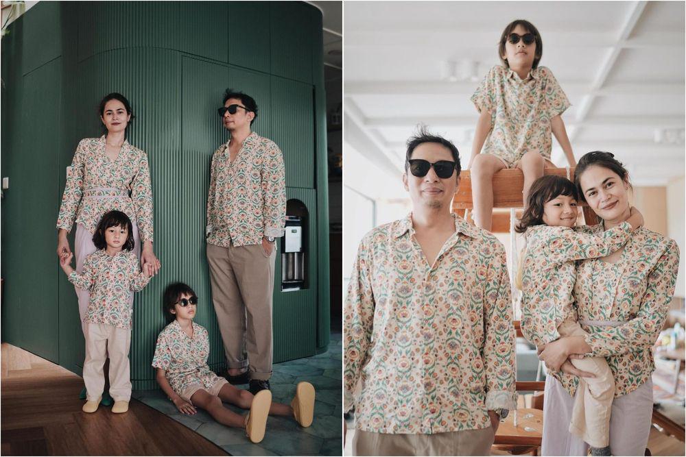 8 Potret Keluarga Ringgo Agus Rahman Pakai Batik untuk Lebaran, Kece!