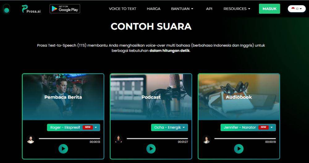 ilustrasi tampilan aplikasi Prosa.ai (dok. Prosa.ai)