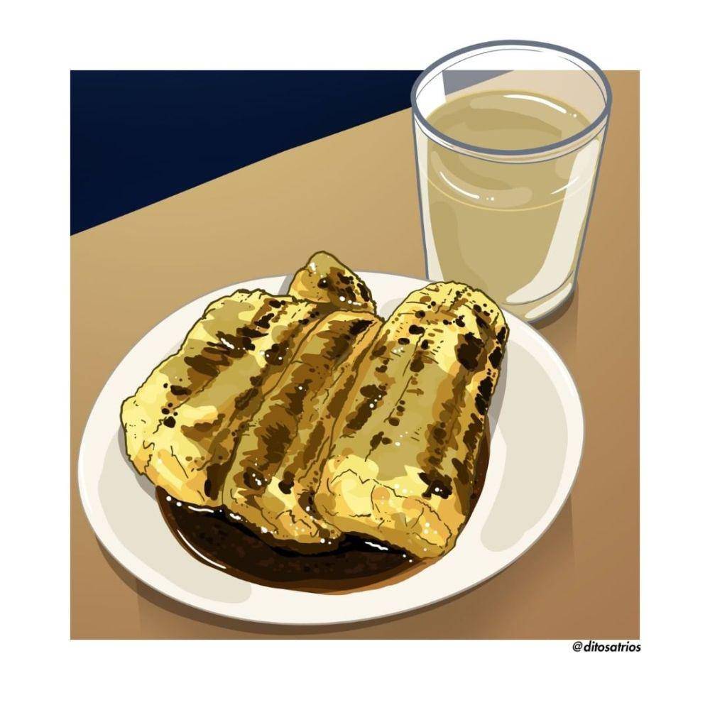 Ilustrasi makanan oleh Dito Satrio. (insatgram.com/ditosatrios)