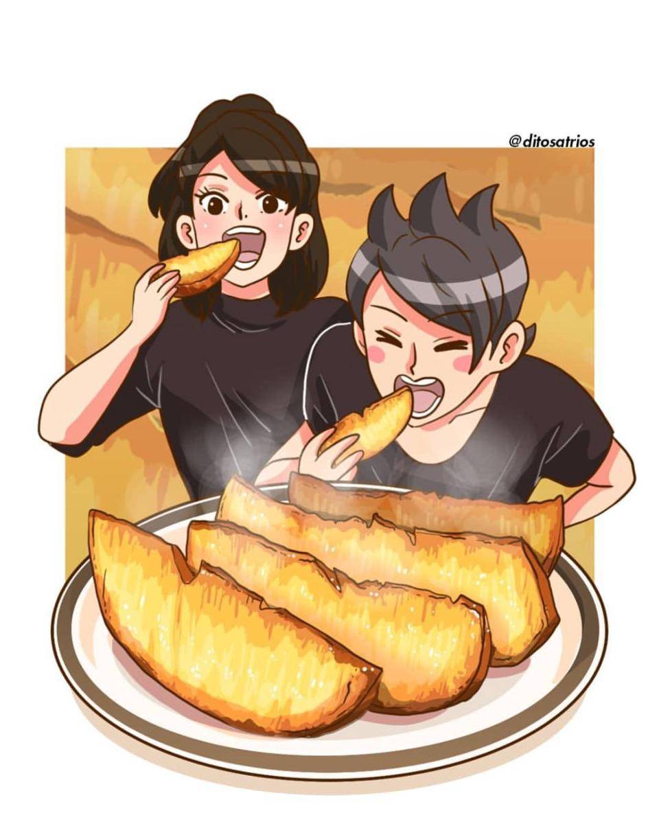 Ilustrasi makanan oleh Dito Satrio. (insatgram.com/ditosatrios)