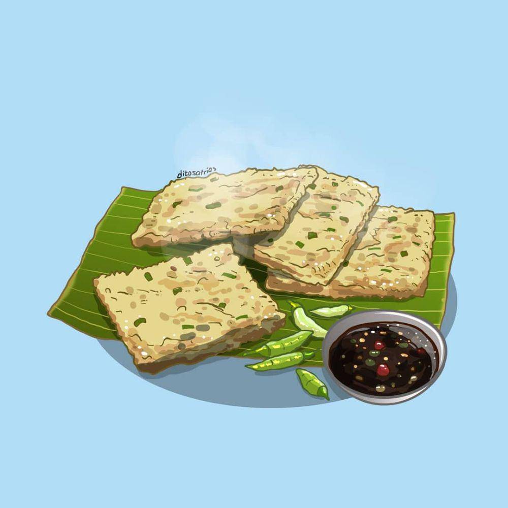 Ilustrasi makanan oleh Dito Satrio. (insatgram.com/ditosatrios)
