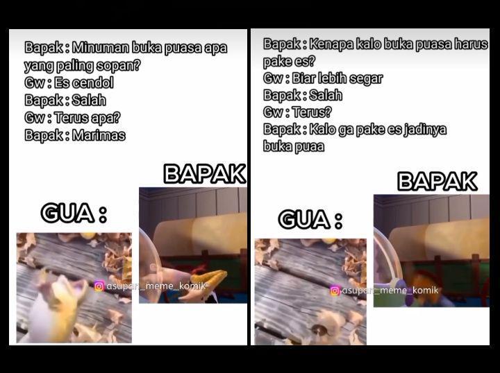 Garing! 9 Meme Jokes Bapack-Bapack seputar Menu Buka Puasa ala Woody