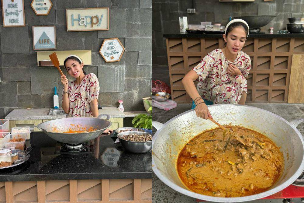 potret Ussy masak besar untuk Lebaran (instagram.com/ussypratama)