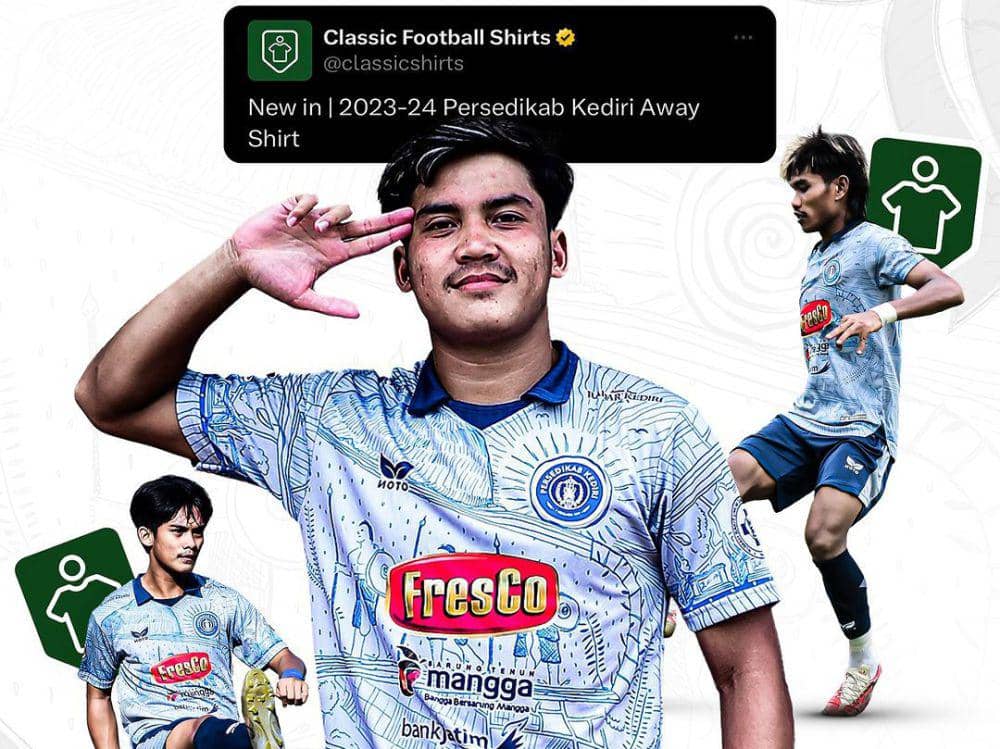 Jersey Persedikab Kediri tembus ke pasar internasional, Classic Football Shirts. (instagram.com/notosportswear)