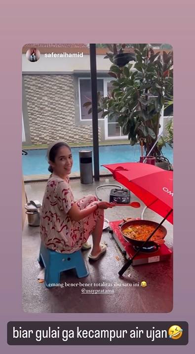 potret Ussy masak besar untuk Lebaran (instagram.com/ussypratama)