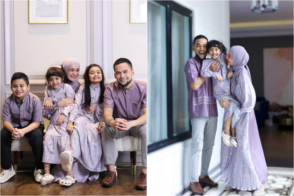 7 Potret Keluarga Shireen Sungkar Berbusana Ungu, Manis!