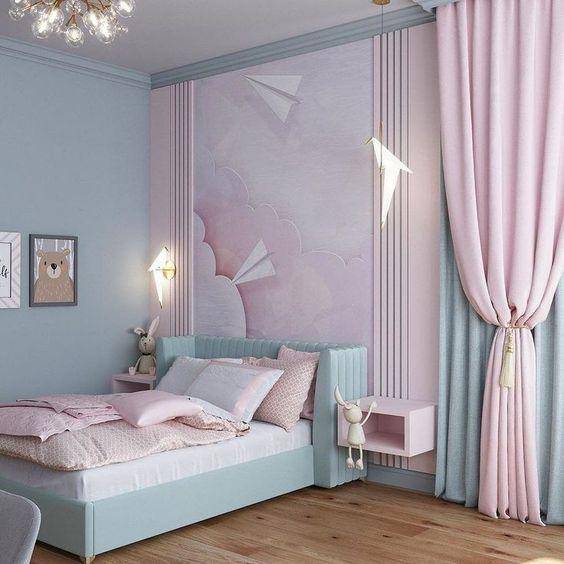 Ilustrasi kombinasi cat warna pink dan biru muda (Pinterest/Home Decor)