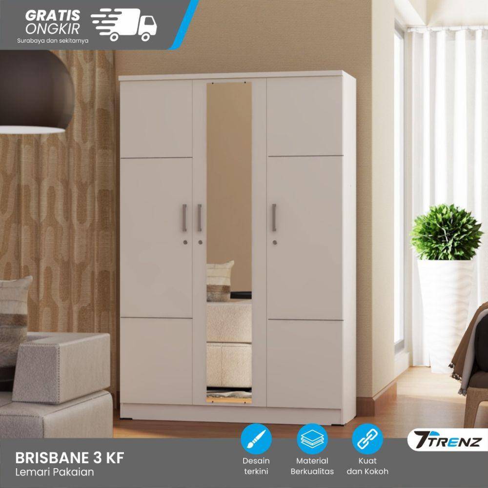 Ilustrasi lemari pakaian 3 pintu sliding kaca (Shopee/Trenz Furniture Official Shop)