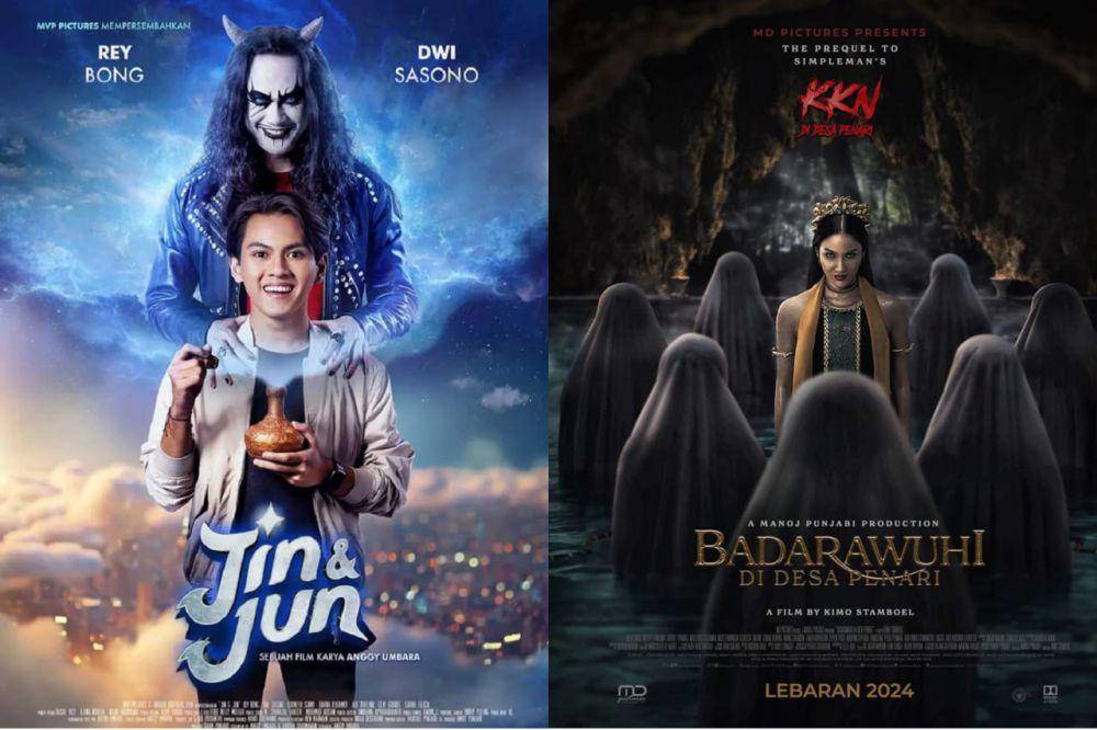 Film Horor tayang sat libur lebaran (dok. MD Pictures / Badarawuhi di Desa Penari | dok. MVP Pictures / Jin dan Jun)