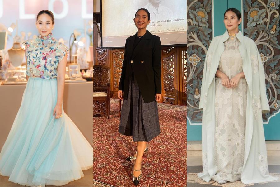 7 Padu Padan Outfit Feminin ala Happy Salma, Manis dan Classy!