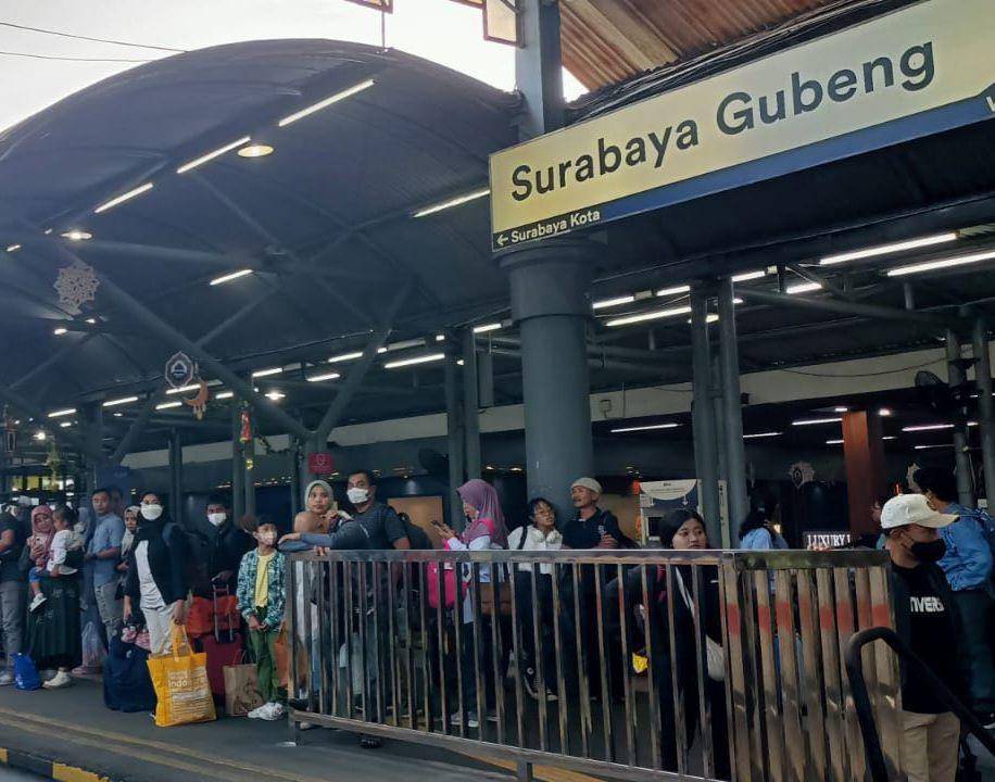 Kondisi arus balik di Stasiun Gubeng Surabaya. Dok. KAI Daop 8 Surabaya.