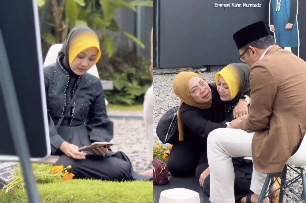 potret Atalia Praratya ziarah ke makam Eril (Instagram.com/ataliapr)