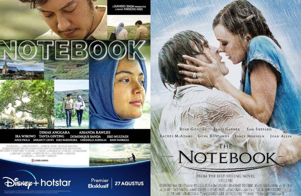 kolase poster film The Notebook (dok. Screenmedia Films/Notebook | dok. New Line Cinema/The Notebook)