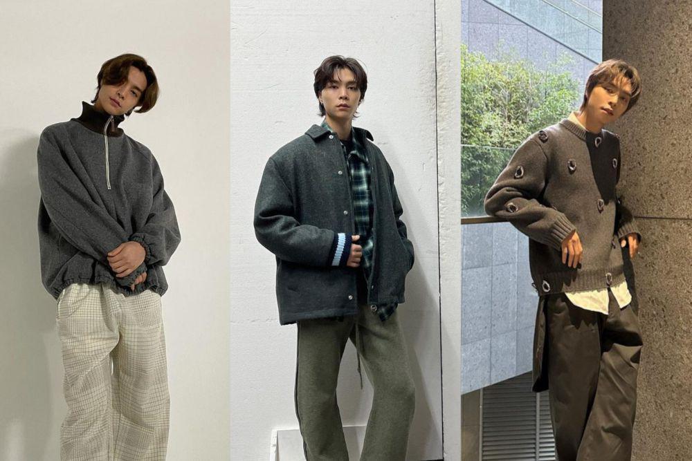 8 Ide Padu Padan Outfit Warna Abu-Abu ala Johnny NCT, Casual Stylish!