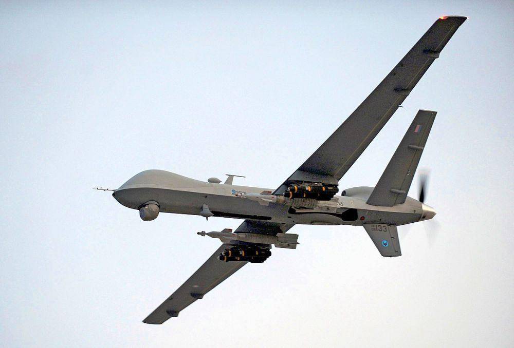 ilustrasi drone tempur MQ-9 Reaper milik Amerika Serikat. (commons.wikimedia.org/POA(Phot) Tam McDonald/MOD)