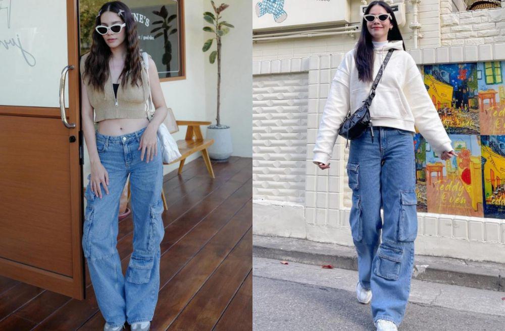 8 Mix and Match Cargo Jeans ala Baitoey Punnisa, Modis Maksimal!